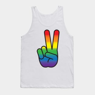 Gay pride peace sign Tank Top